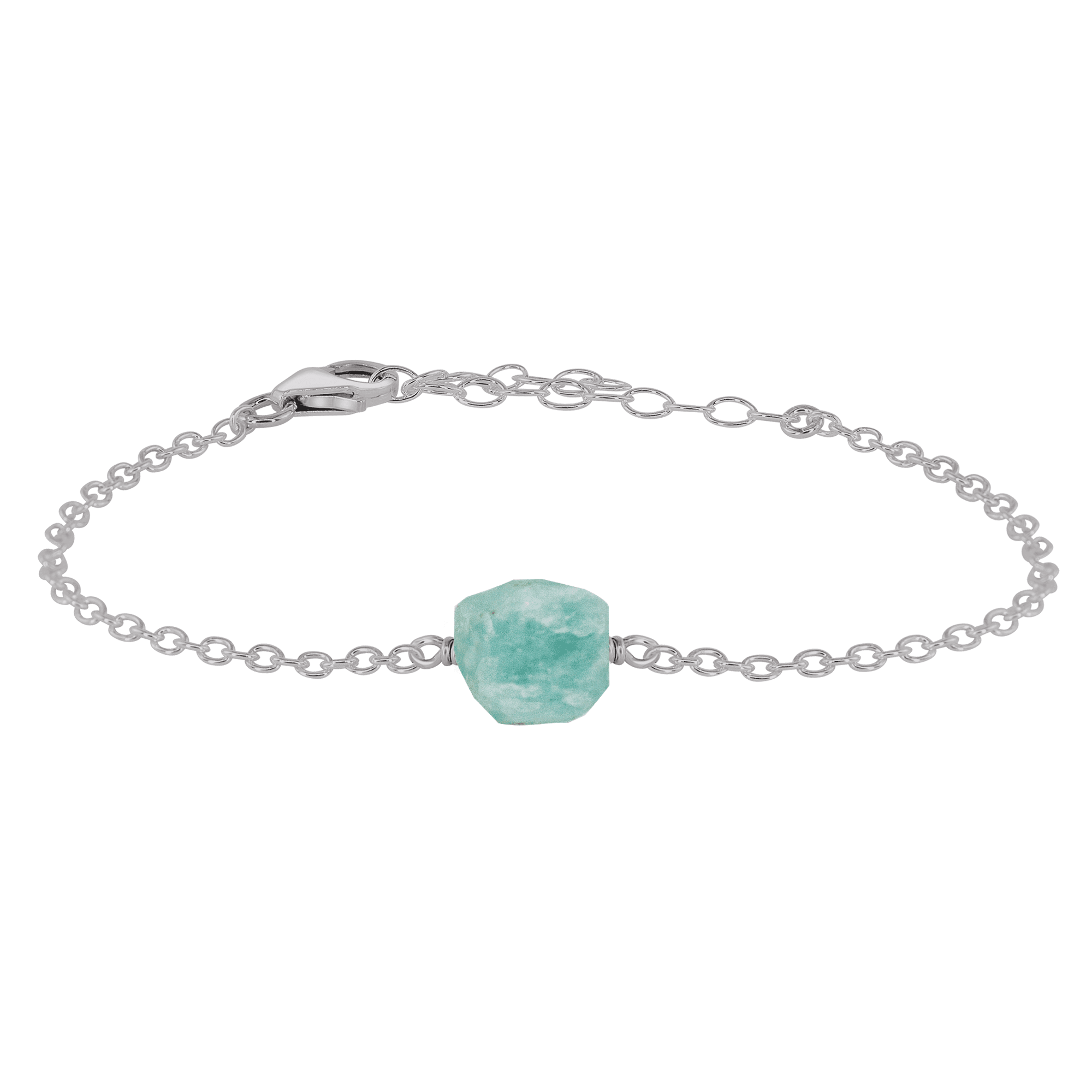 Raw Amazonite Crystal Nugget Bracelet - Raw Amazonite Crystal Nugget Bracelet - Stainless Steel - Luna Tide Handmade Crystal Jewellery