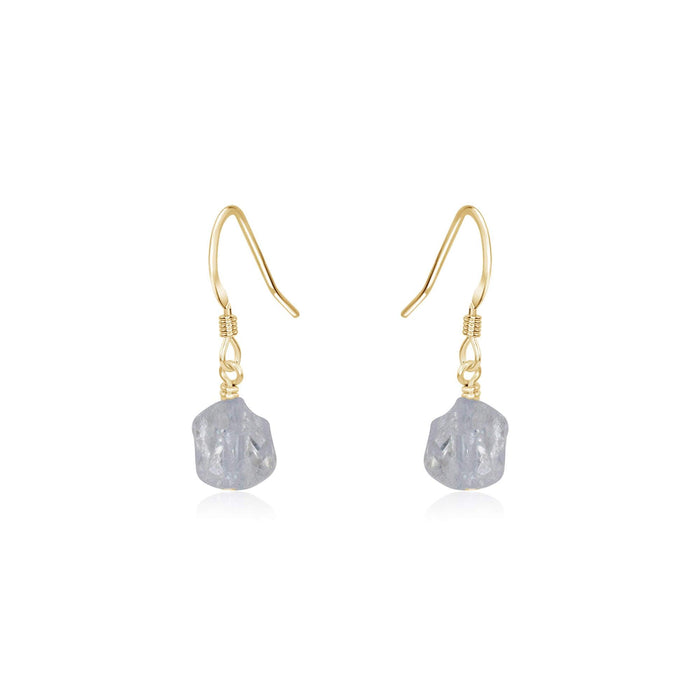 Raw Nugget Earrings - Crystal Quartz - 14K Gold Fill - Luna Tide Handmade Jewellery