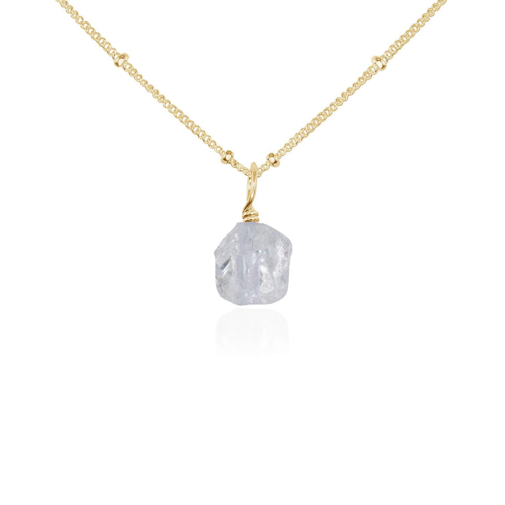 Raw Crystal Quartz Natural Crystal Pendant Necklace - Raw Crystal Quartz Natural Crystal Pendant Necklace - 14k Gold Fill / Satellite - Luna Tide Handmade Crystal Jewellery