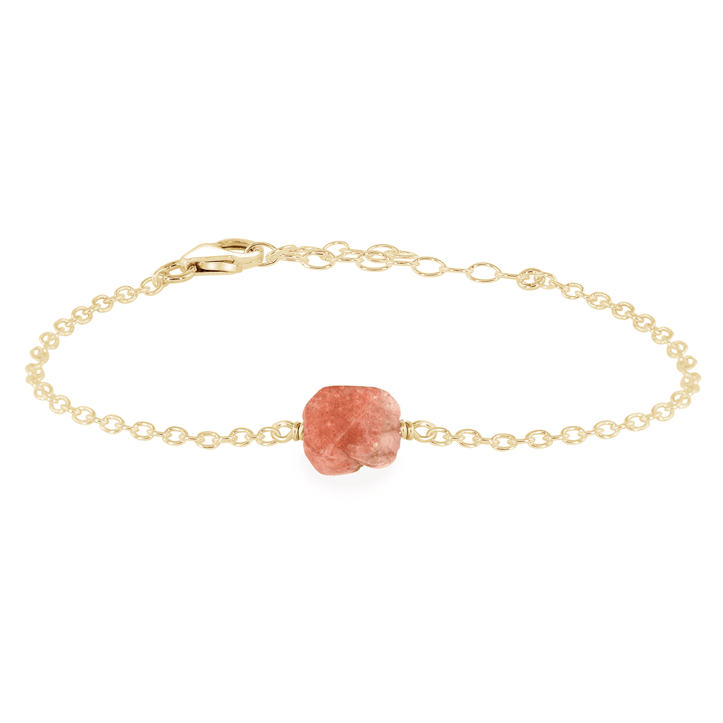 Raw Sunstone Crystal Nugget Bracelet - Raw Sunstone Crystal Nugget Bracelet - 14k Gold Fill - Luna Tide Handmade Crystal Jewellery