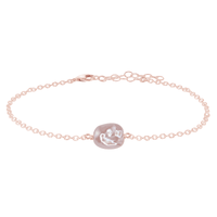 Raw Nugget Anklet - Freshwater Pearl - 14K Rose Gold Fill - Luna Tide Handmade Jewellery