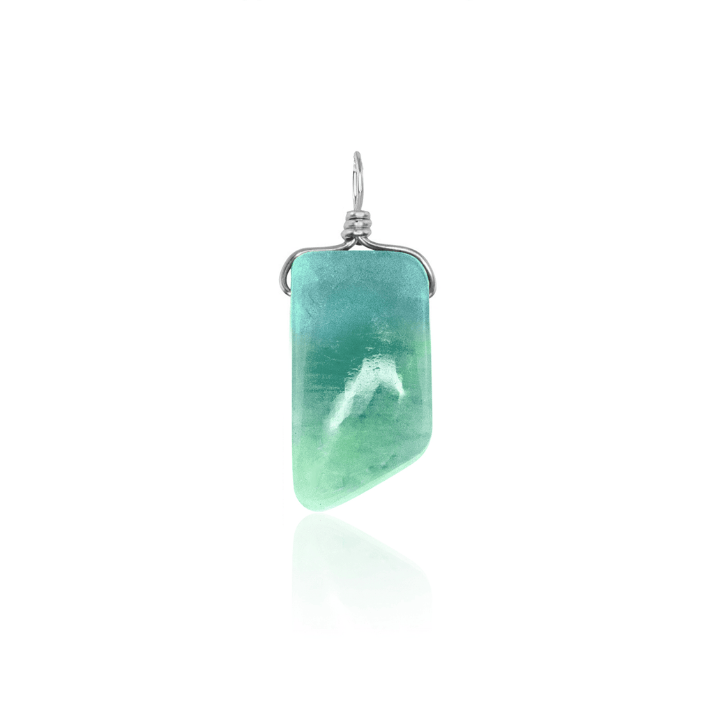 Small Smooth Amazonite Crystal Pendant with Gentle Point - Small Smooth Amazonite Crystal Pendant with Gentle Point - Sterling Silver - Luna Tide Handmade Crystal Jewellery