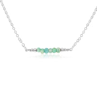 Faceted Bead Bar Necklace - Amazonite - Sterling Silver - Luna Tide Handmade Jewellery