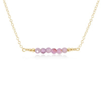 Faceted Bead Bar Necklace - Kunzite - 14K Gold Fill - Luna Tide Handmade Jewellery