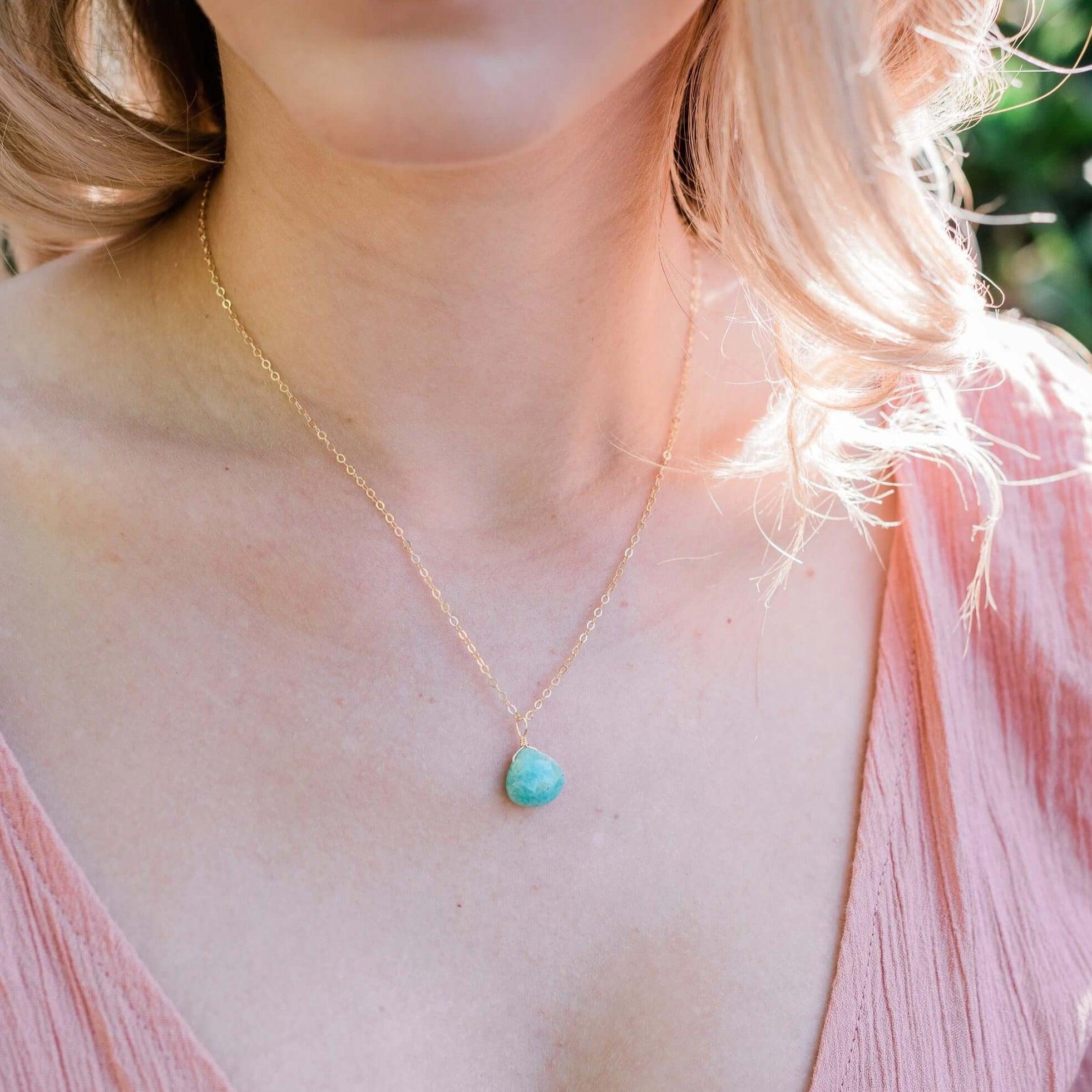 Gorgeous Turquoise Green Amazonite Smooth Rondelle shops Candy Necklace