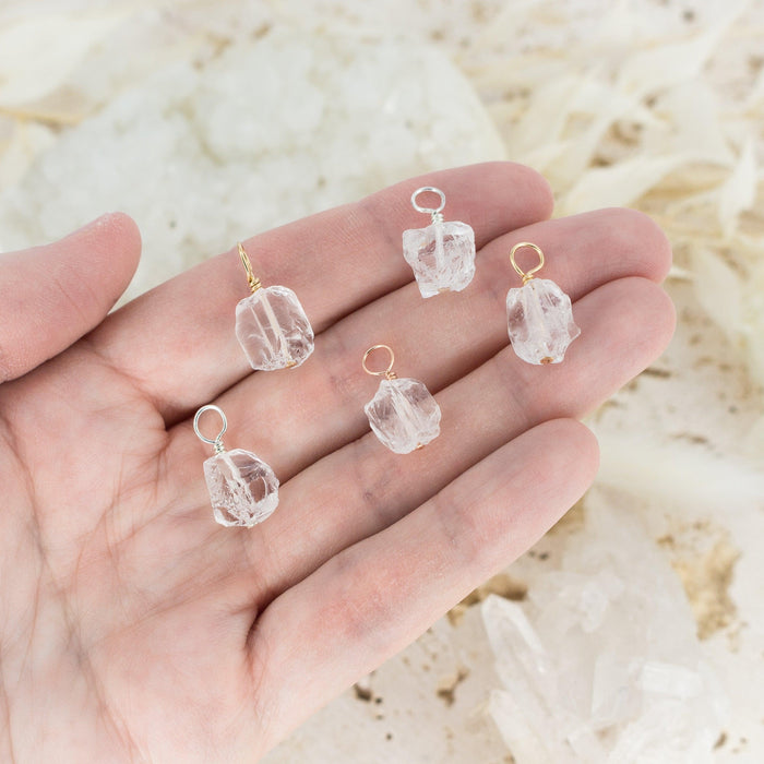 Tiny Raw Crystal Quartz Crystal Pendant - Tiny Raw Crystal Quartz Crystal Pendant - 14k Gold Fill - Luna Tide Handmade Crystal Jewellery
