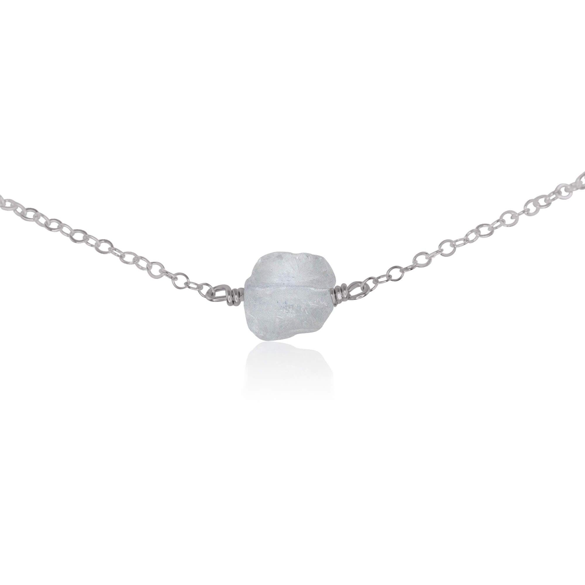 Tiny Raw Quartz Crystal Nugget Choker - Tiny Raw Quartz Crystal Nugget Choker - Stainless Steel - Luna Tide Handmade Crystal Jewellery