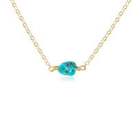 Raw Nugget Necklace - Turquoise - 14K Gold Fill - Luna Tide Handmade Jewellery