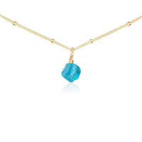 Tiny Rough Apatite Gemstone Pendant Choker - Tiny Rough Apatite Gemstone Pendant Choker - 14k Gold Fill / Satellite - Luna Tide Handmade Crystal Jewellery
