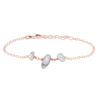 Beaded Chain Bracelet - Howlite - 14K Rose Gold Fill - Luna Tide Handmade Jewellery